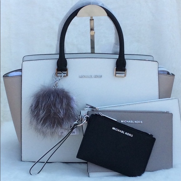 Michael Kors Handbags - 3pcs Michael Kors Selma LG TZ Satchel